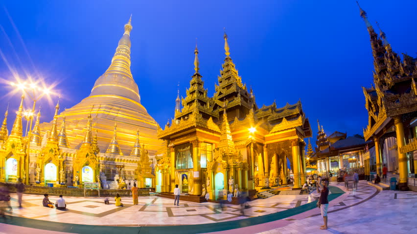 Shwedagon pagadoen i Myanmar