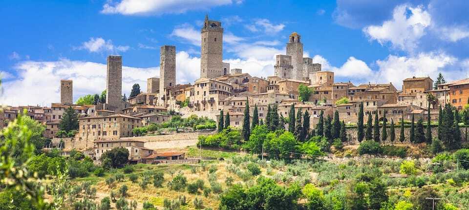 San Gimignano i Toscana, en must se, mindre klassiker i Italien