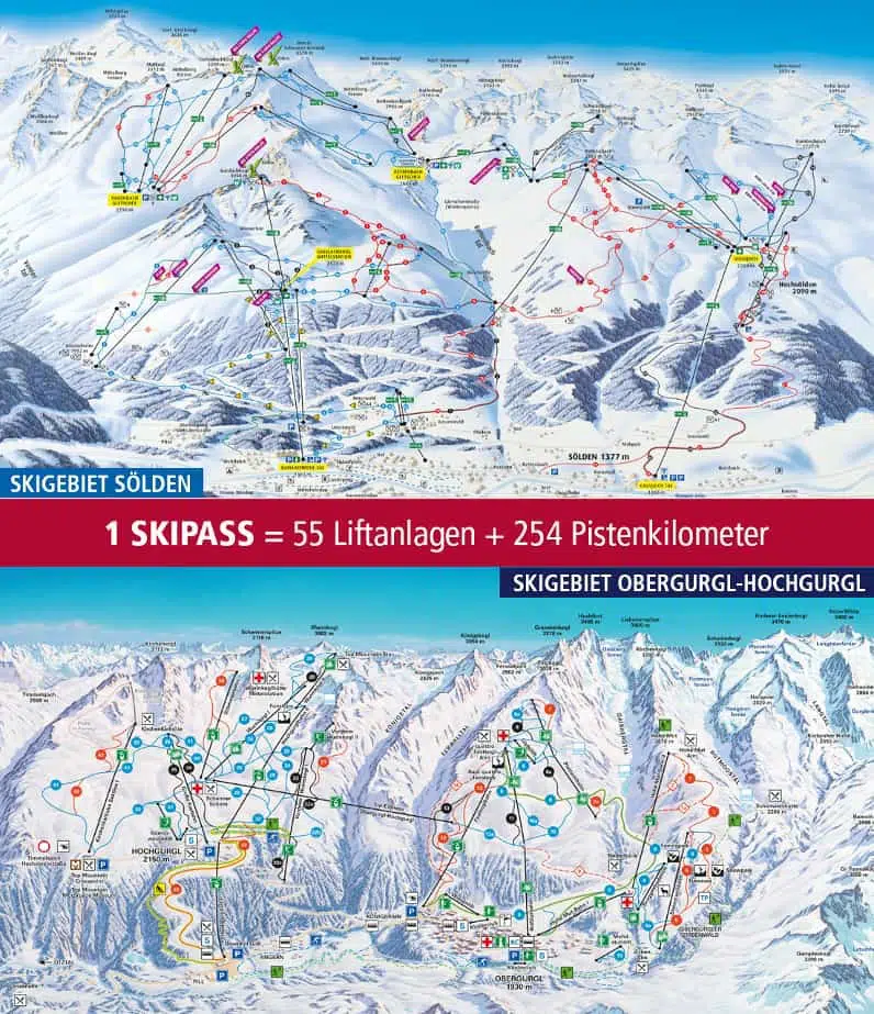 Sölden og Hochgurgl Pistekort