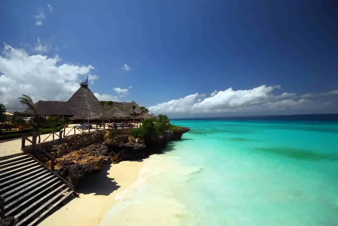 Rejser til Zanzibar, Tanzania, Afrika, resort on a beach