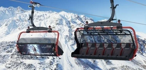 Ekstra brede sæder og vindskærm i Ischgl lifter