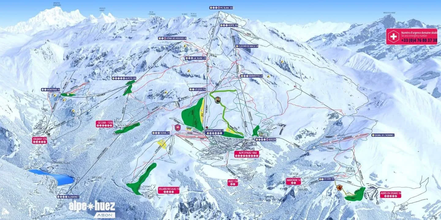 Alpe d Huez piste kort