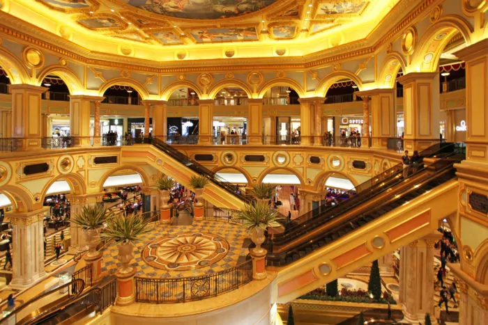 Venetian casino in Macau. Landmark, interior
