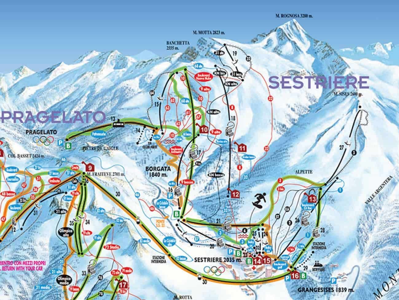 Sestriere, skiarea