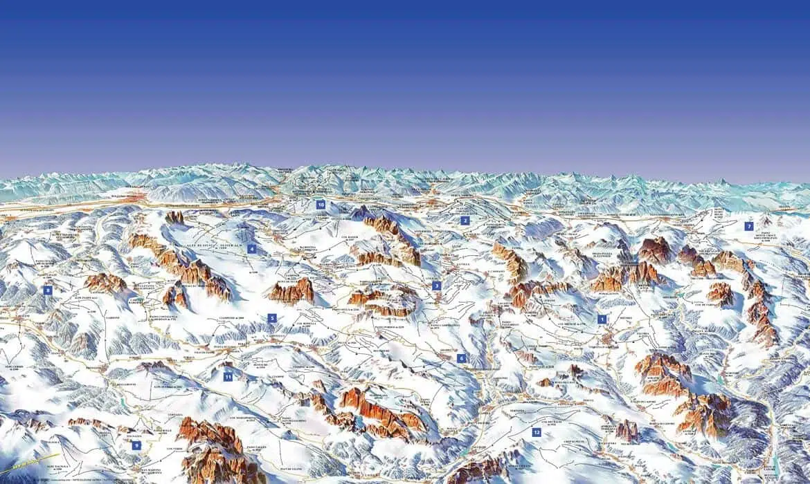 Canazei og verdens største liftkort, Super Dolomiti 2 canazei verdens største liftkort — canazei-piste-kort-skiferie