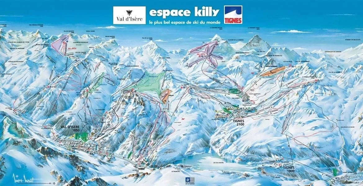 TIgnes espace-killy-pistekort