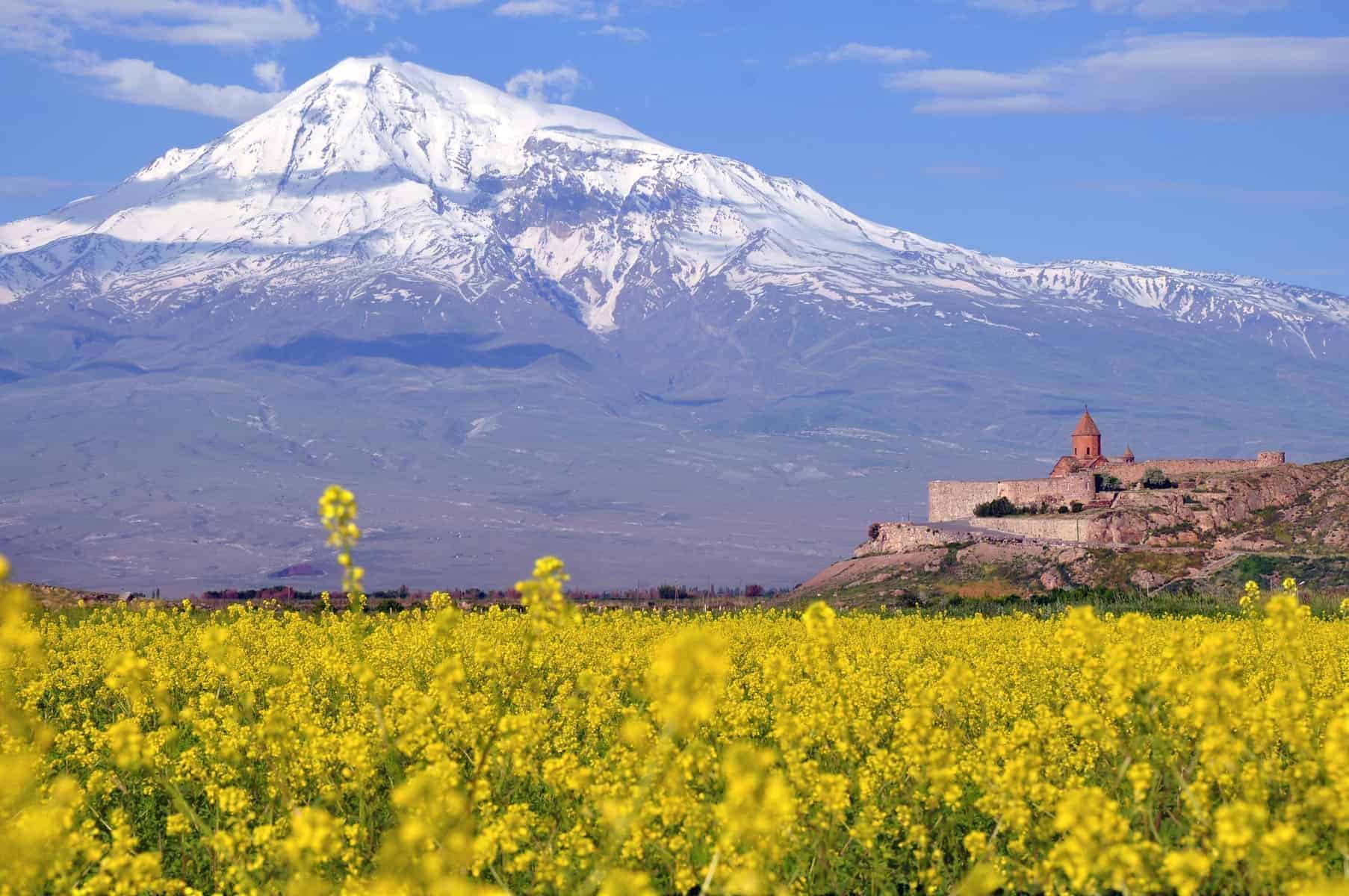 Rejseinteresser 21 Rejse til Armenien. Ararat in Armenia. Khor Virap klostret nær Ararat vulkanen