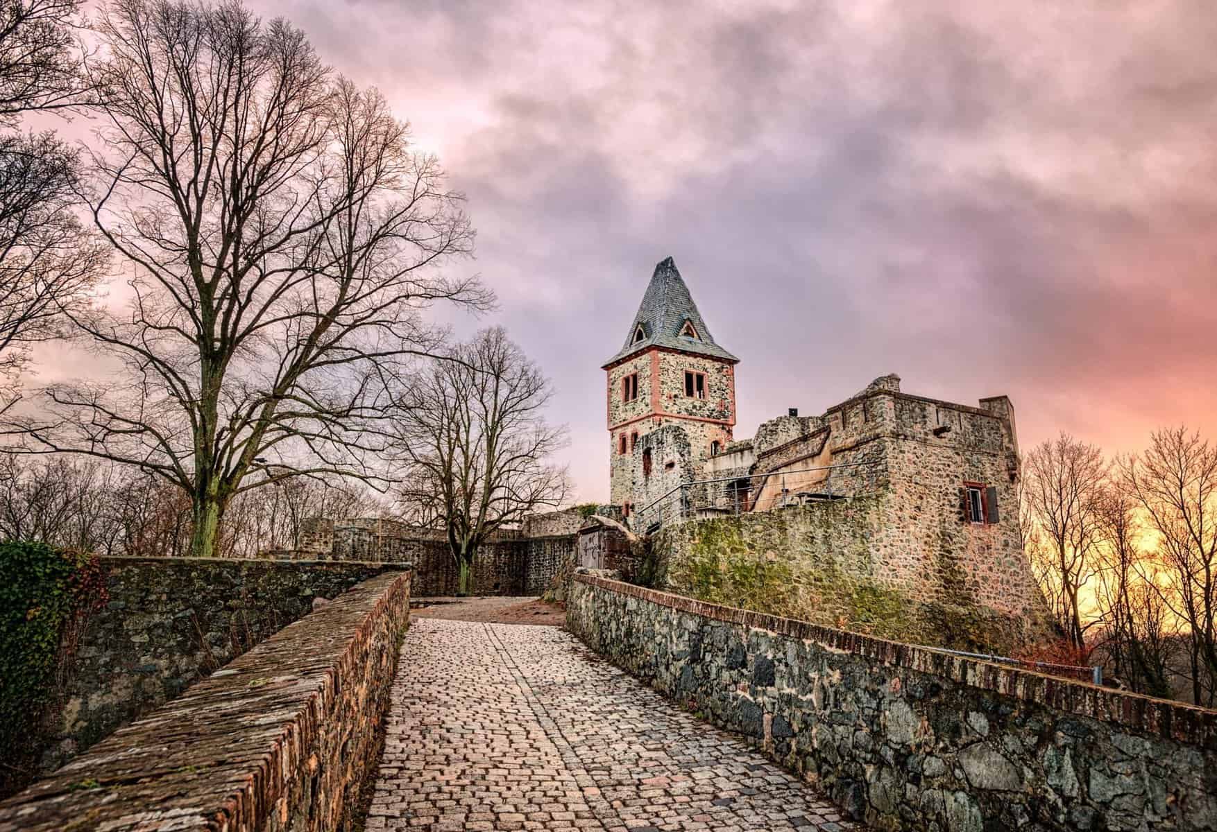 Frankenstein slot i Odenwald, Darmstadt, Tyskland