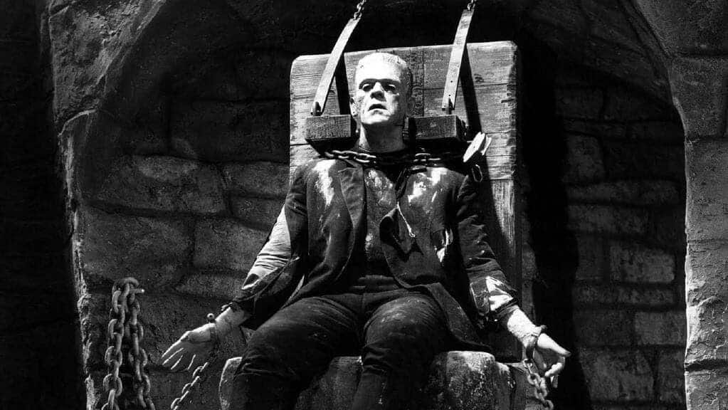 Frankenstein castle, Boris Karloff in the movie from 1933