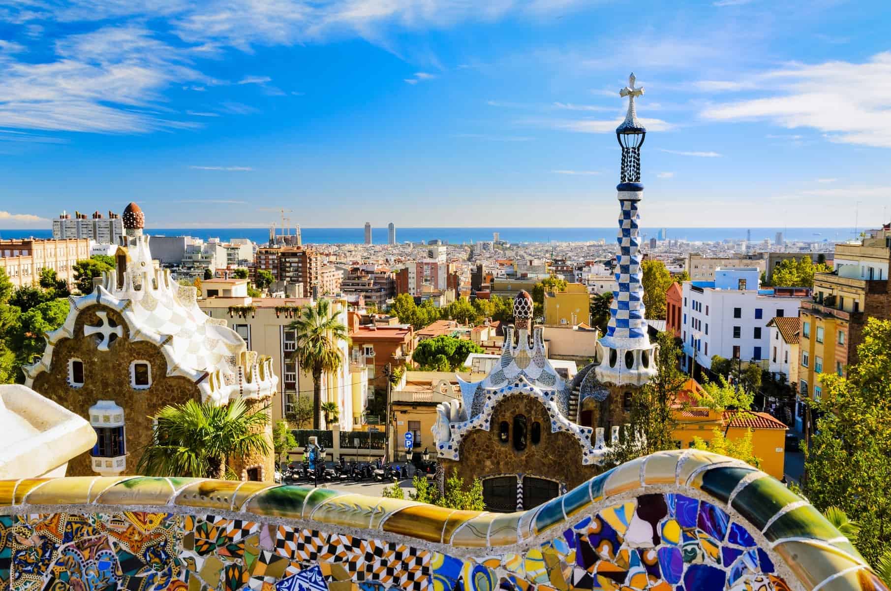 Danskernes foretrukne rejsemål er Spanien. her Barcelona skyline