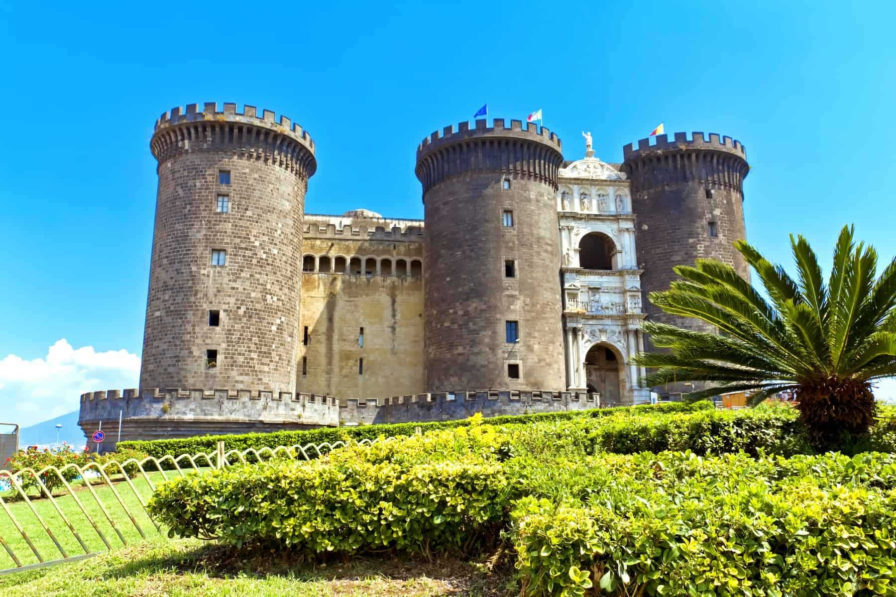 The medieval castle of Maschio Angioino or Castel Nuovo (New Castle), Naples, Italy.