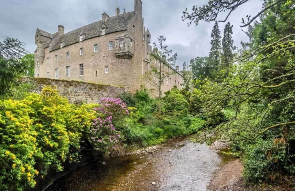 Cawdor castle and its magnificent laburnum arch and river - Scotland