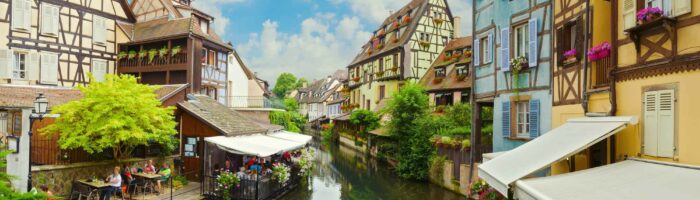 Franske vindistrikter. Colmar, Alsace, Frankrig