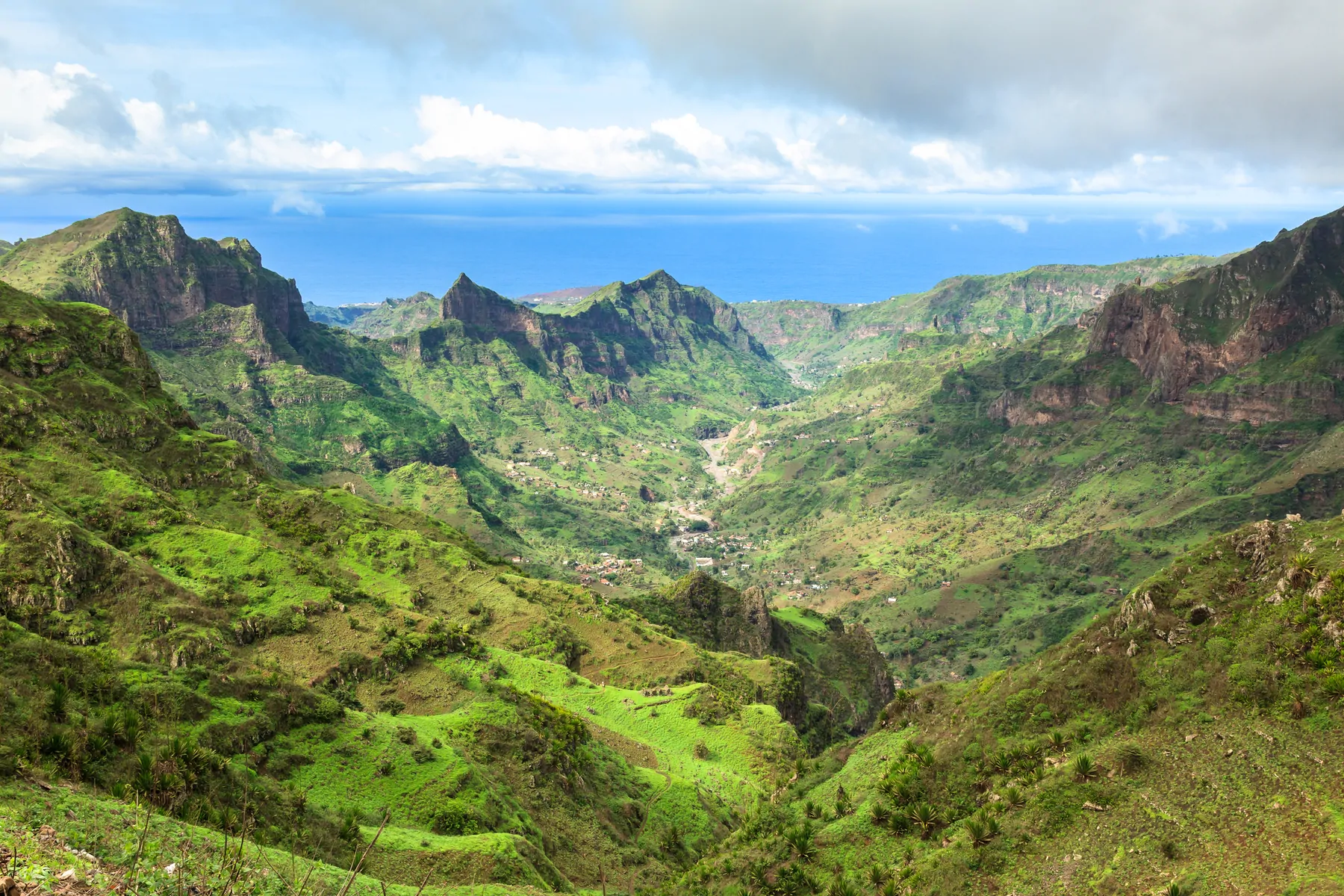Rejser til Kap Verde. Serra Malagueta mountains in Santiago Island Cape Verde