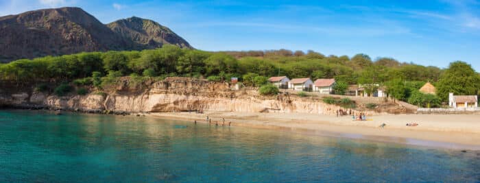 Panoramic view of Tarrafal beach in Santiago island in Cape Verde - Cabo Verde