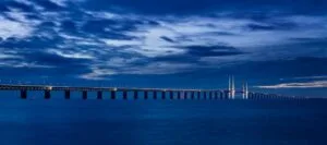 Øresundsbron by night. Photographer Miklos Szabo