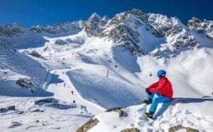 Passo tonale udsigt over pister
