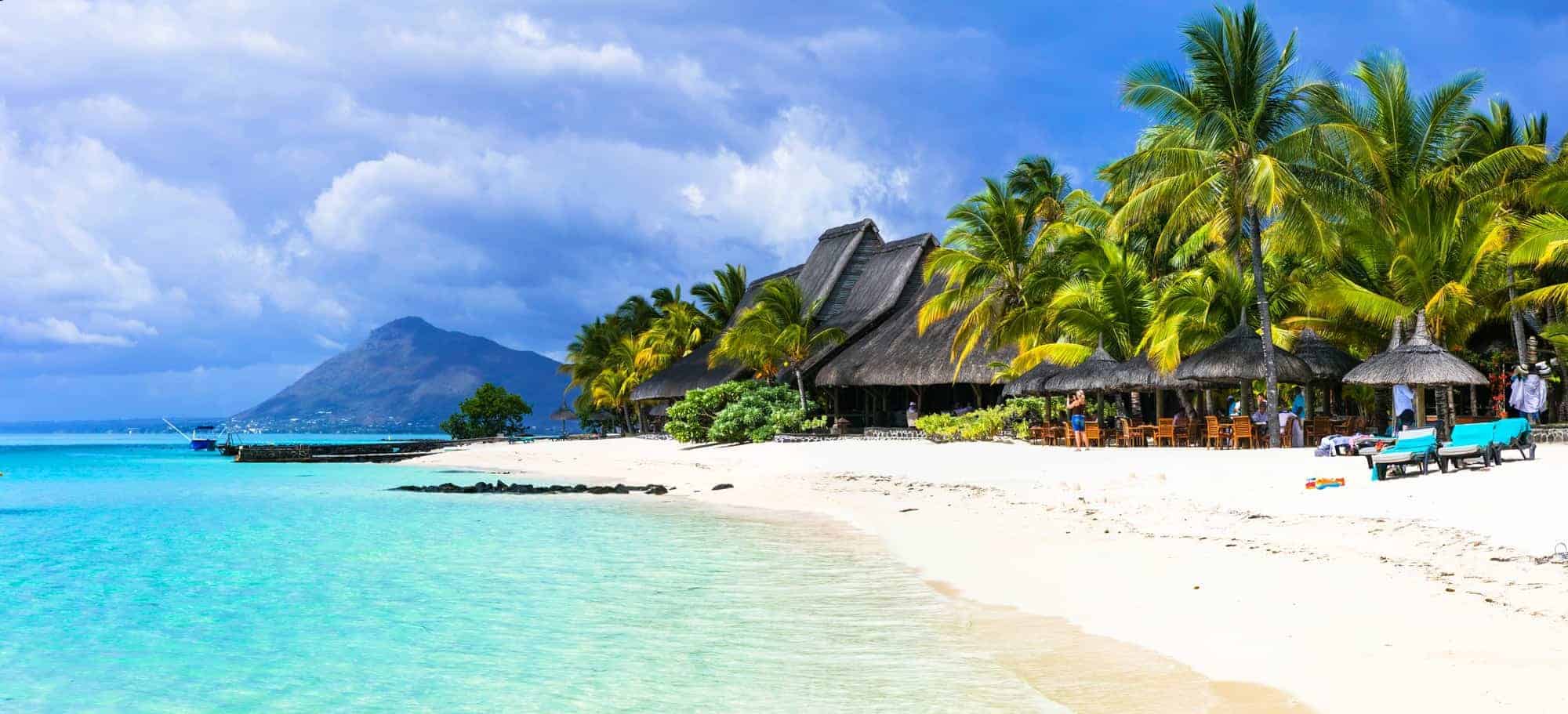 amazing white beaches of Mauritius island. Tropical vacation