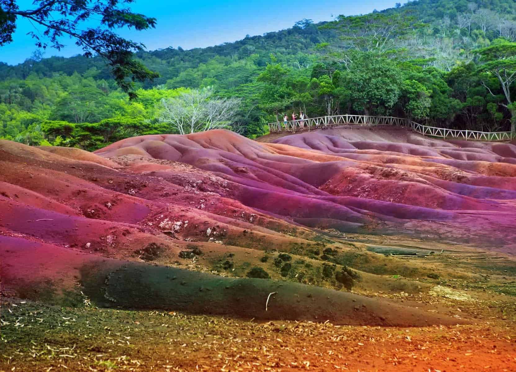 Main sight of Mauritius- Chamarel- seven color lands