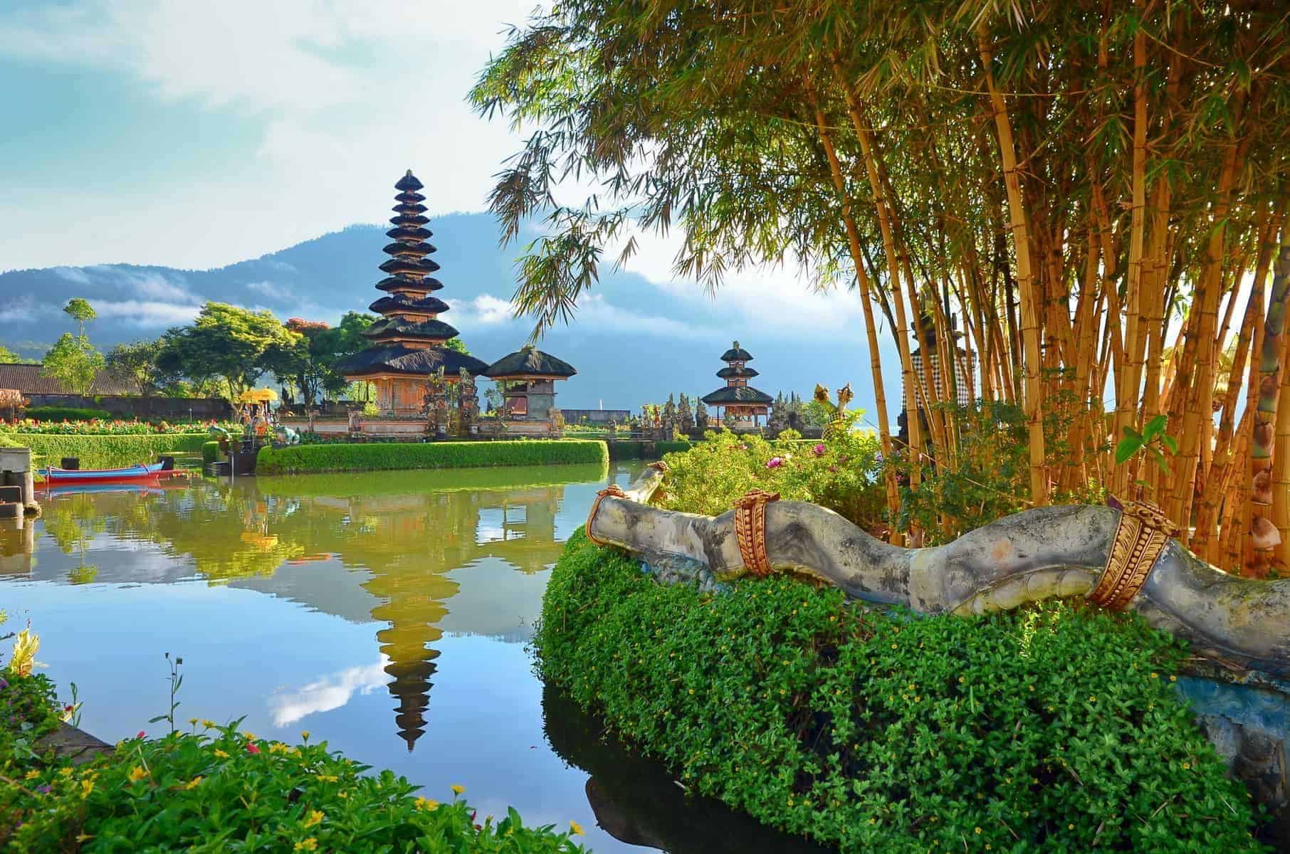 Pura Ulun Danu temple on a lake Beratan on Bali Indonesia