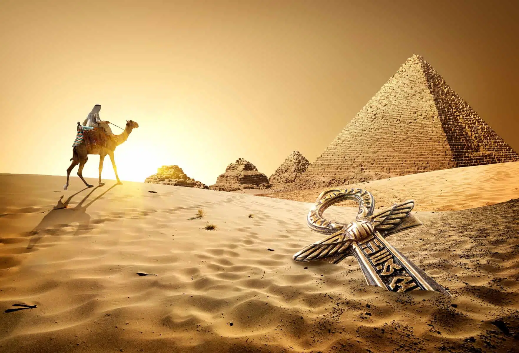 De smukkeste ørkener i verden. Egypten. Pyramider og Ankh