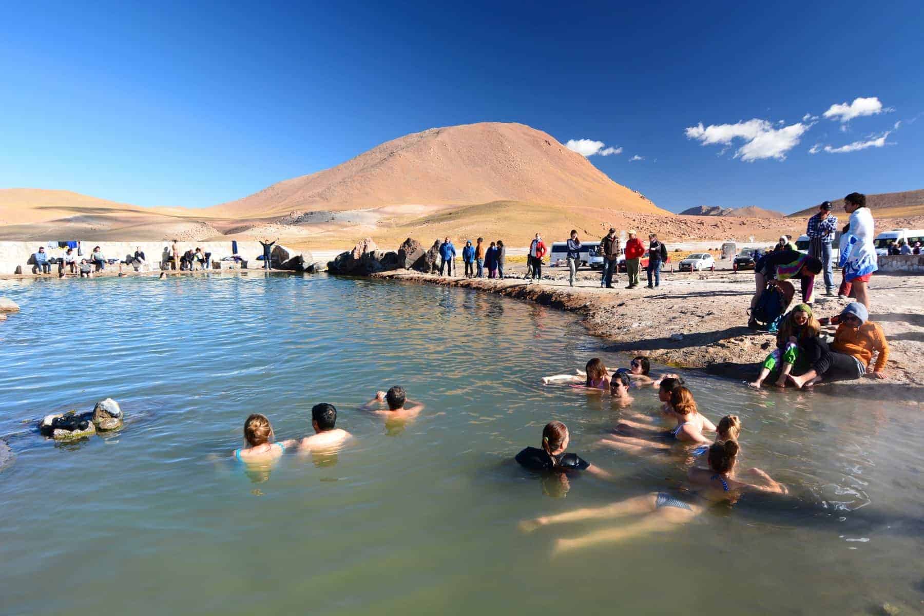 El Tatio is a geyser field located within the Andes Mountains of northern Chile at 4,320 meters above mean sea level