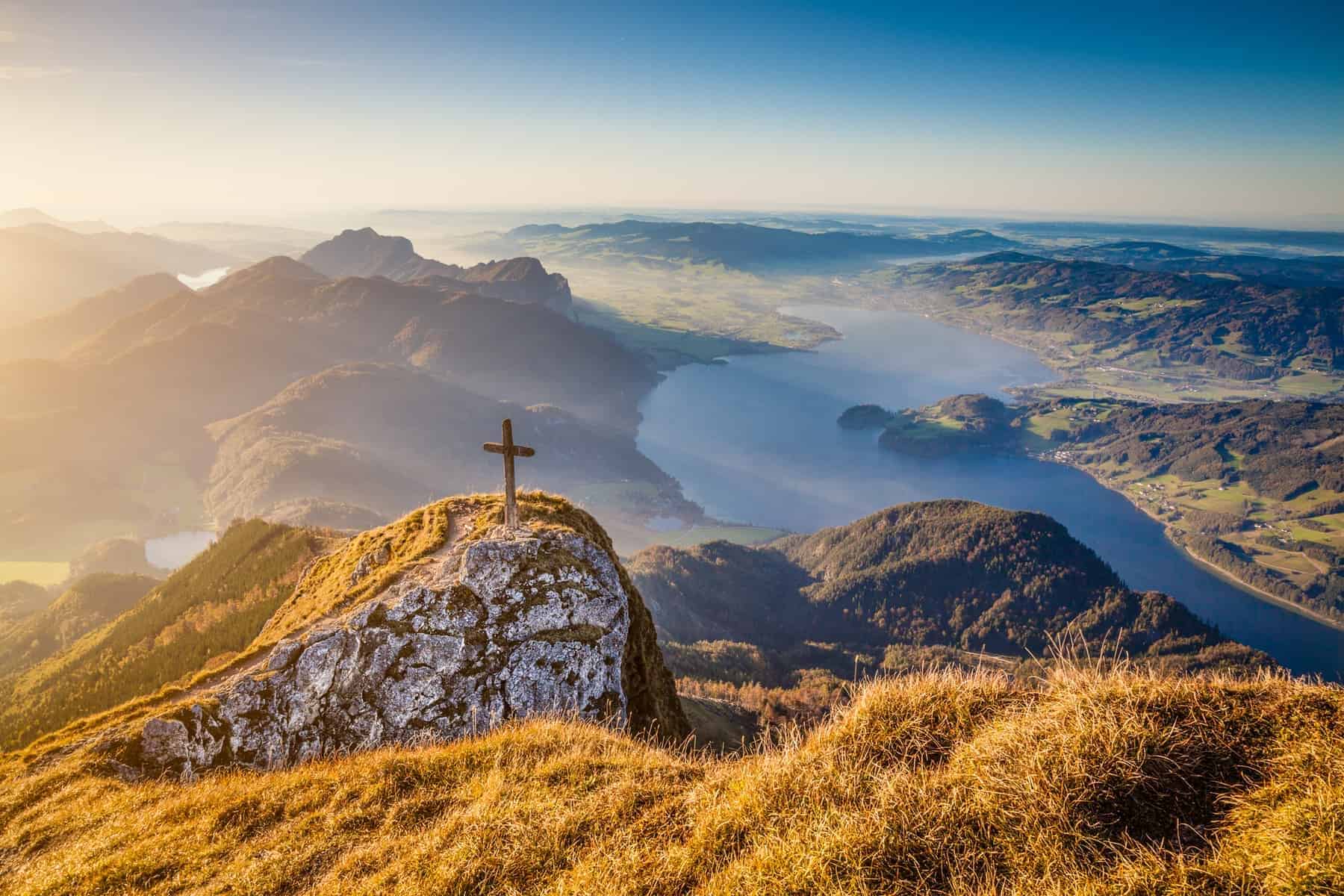 Mondsee set fra luften, Østrig