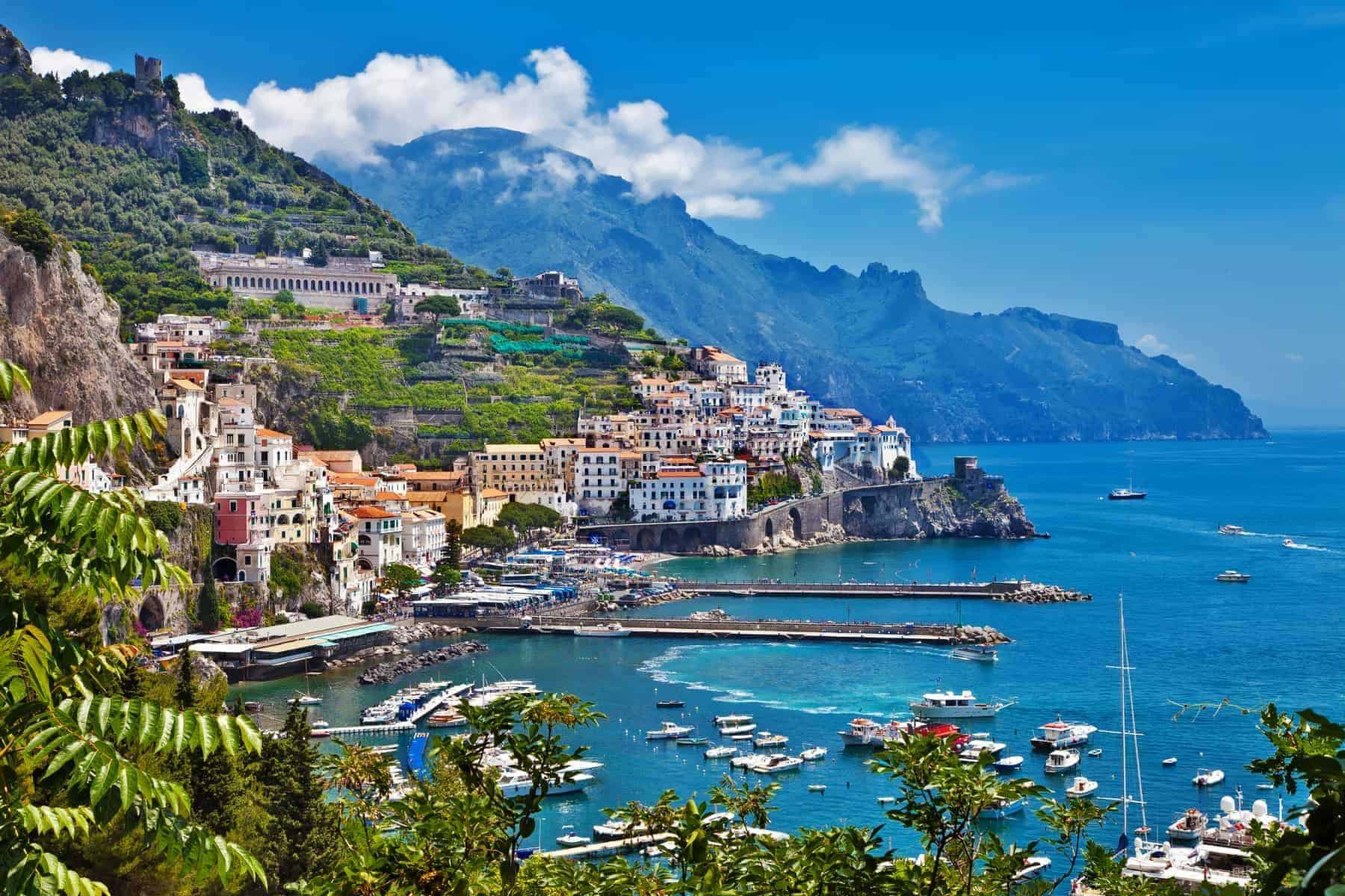 Amalfi kysten i Italien