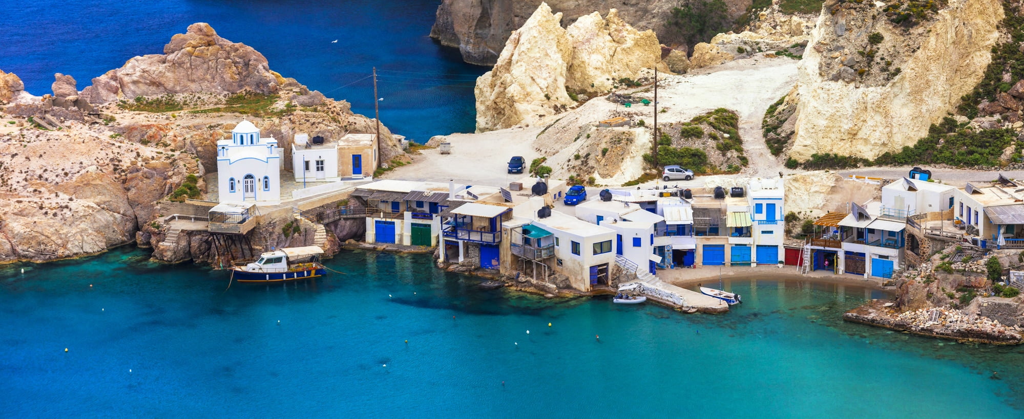 beautiful Greek islands - Milos, traditional Fyropotamos village