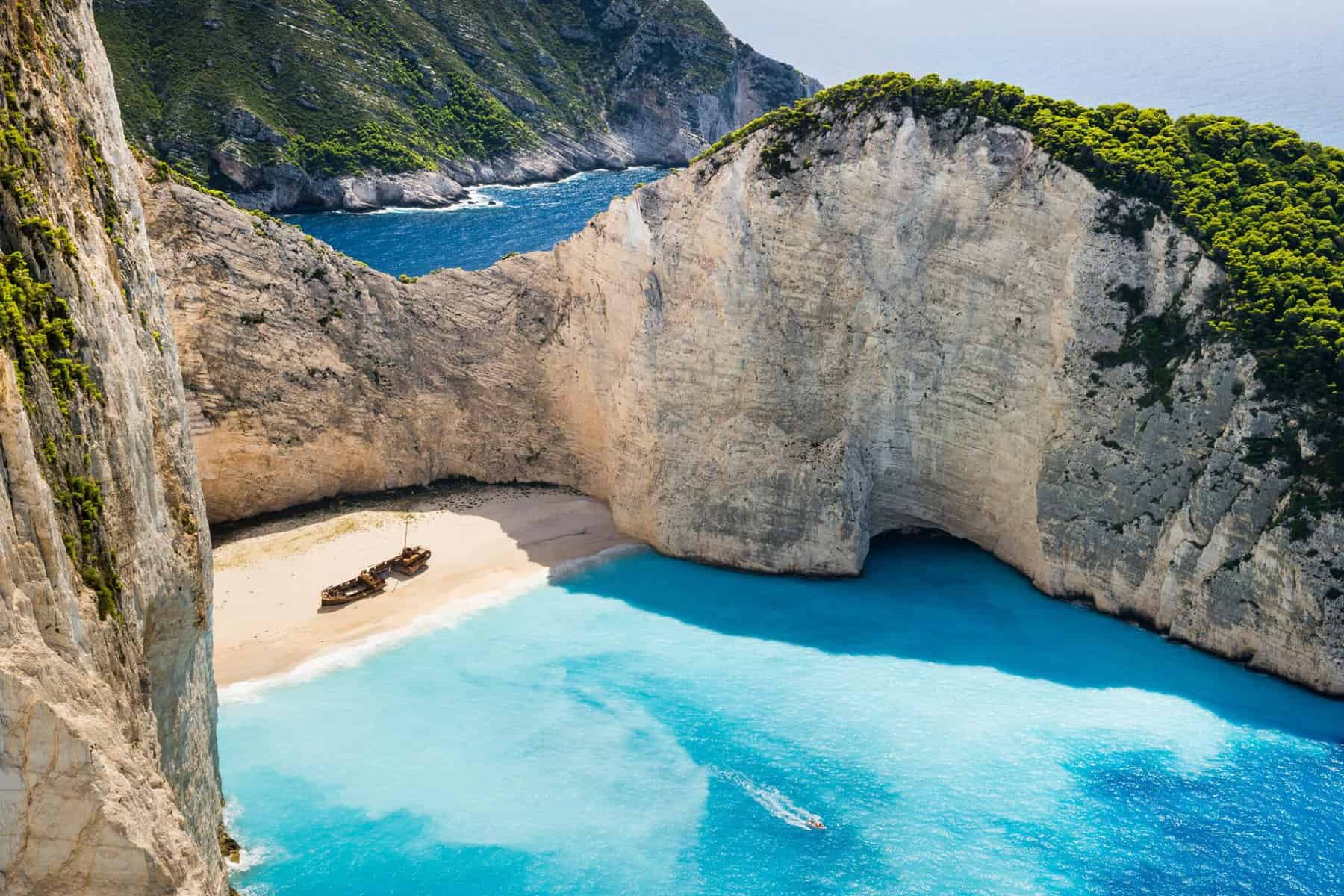 Navagio Beach on Zakynthos Island in Greece, Europe