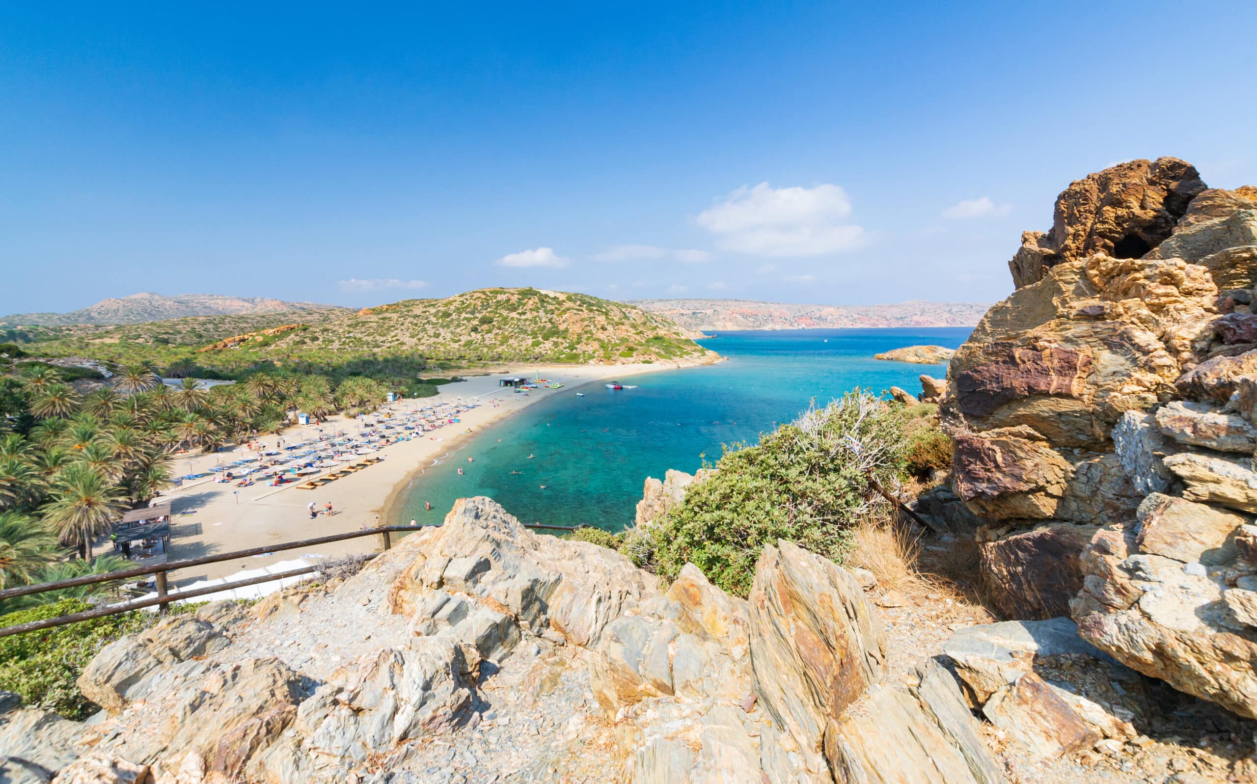 Vai palm beach at eastern part of Crete island.