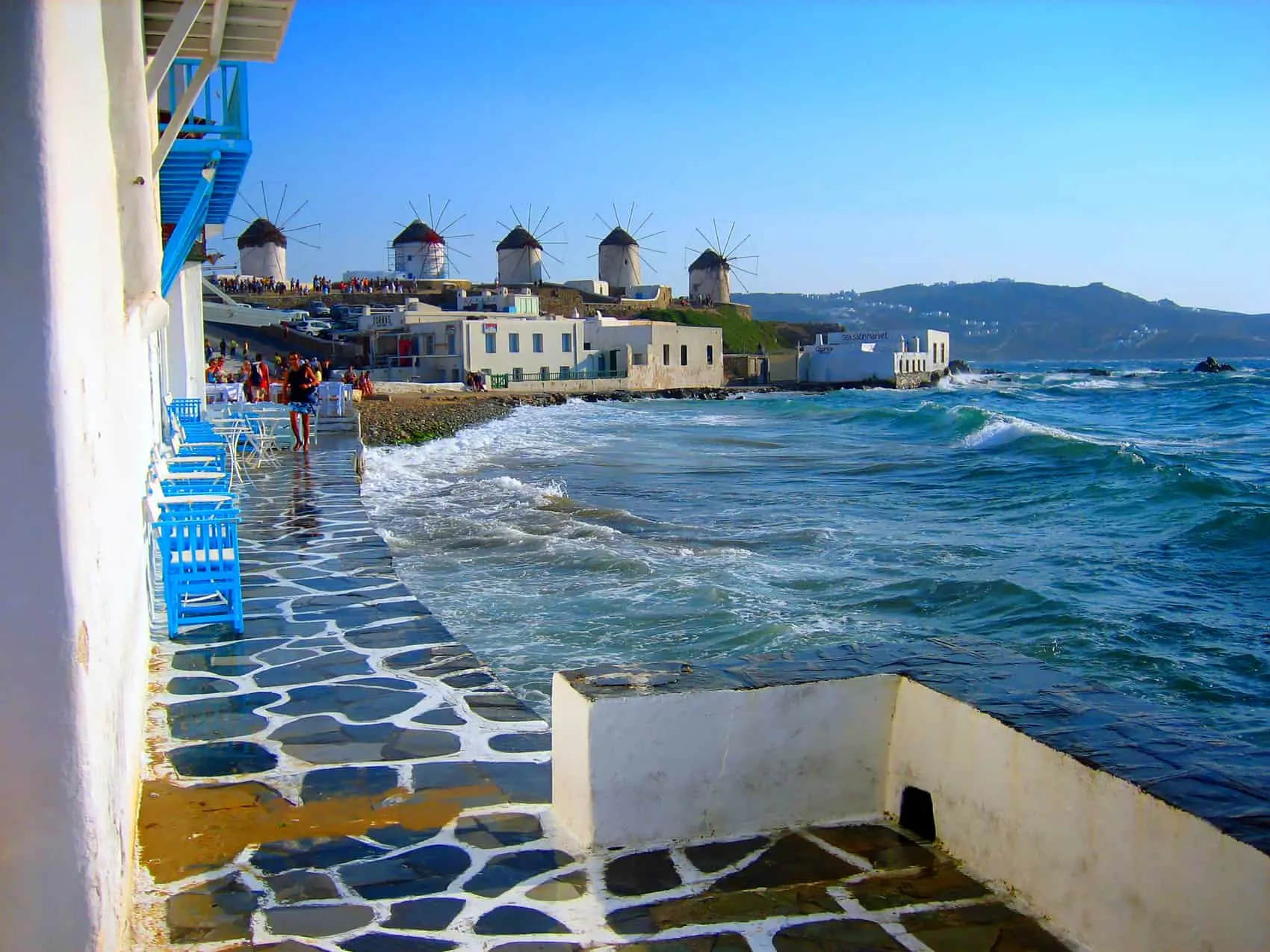 Græske øer. Vindmøllerne på Mykonos, Kykladerne, rejser til Grækenland