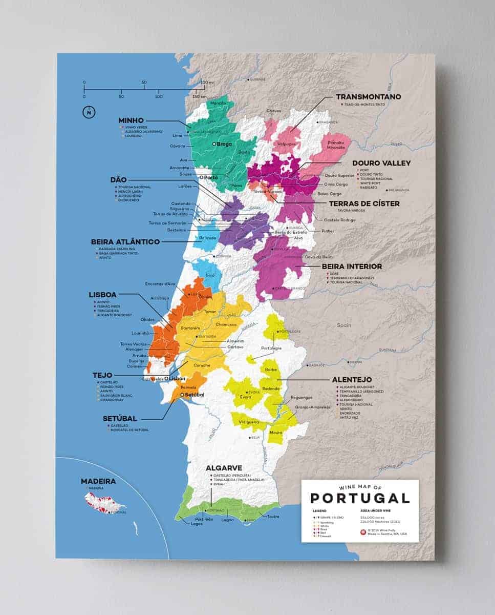 Vinrejser i Portugal map