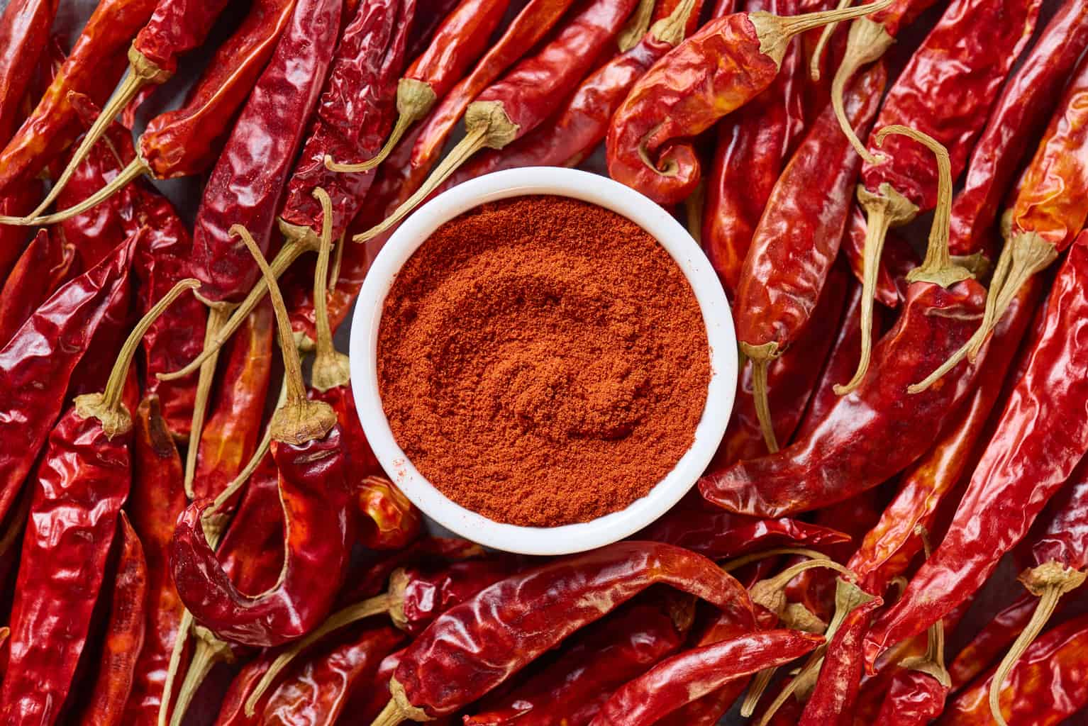 Grinded and wholesome chili peppers