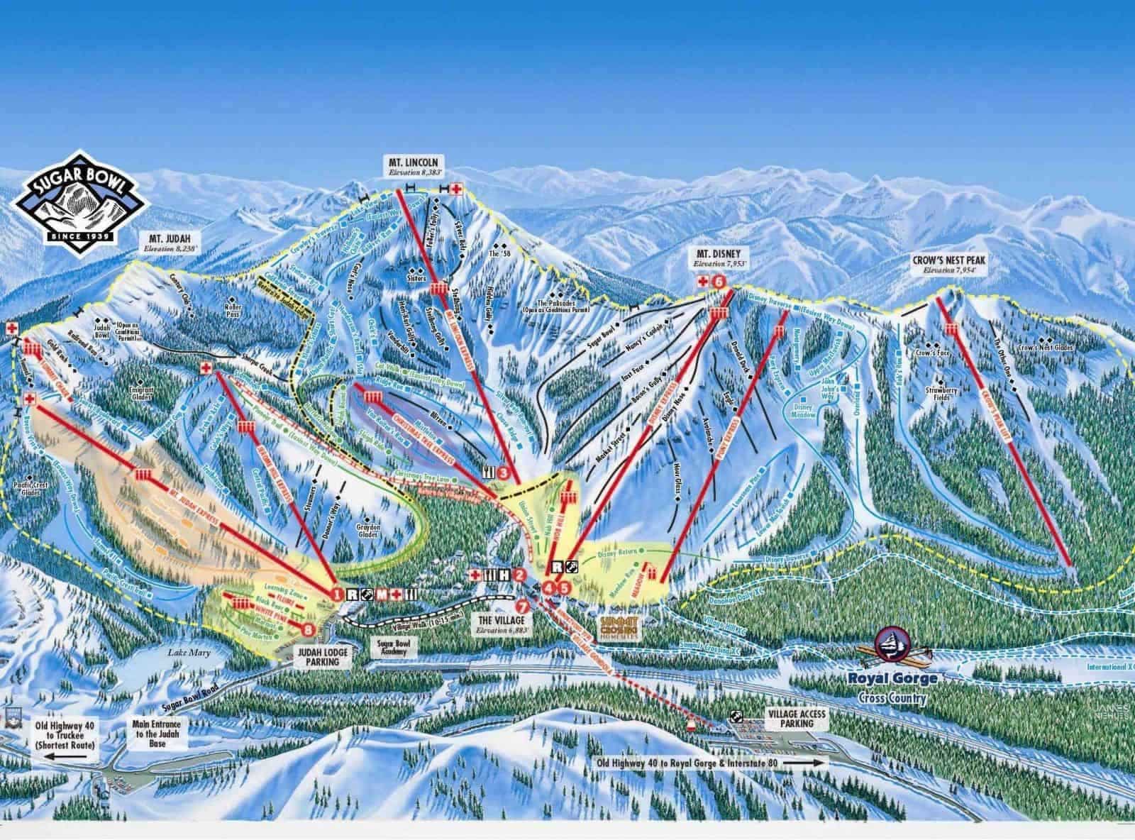Lake Tahoe Piste map
