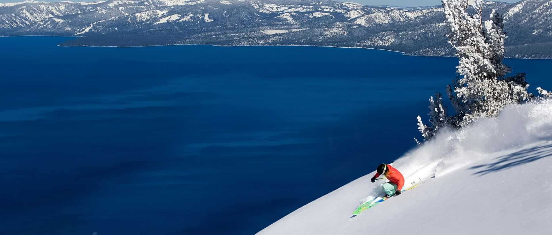 Lake Tahoe ski near lake
