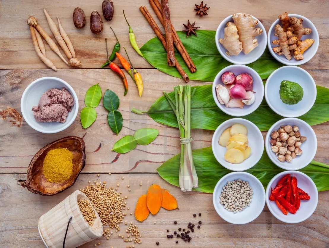 Krydderier og ingredienser i Thai mad