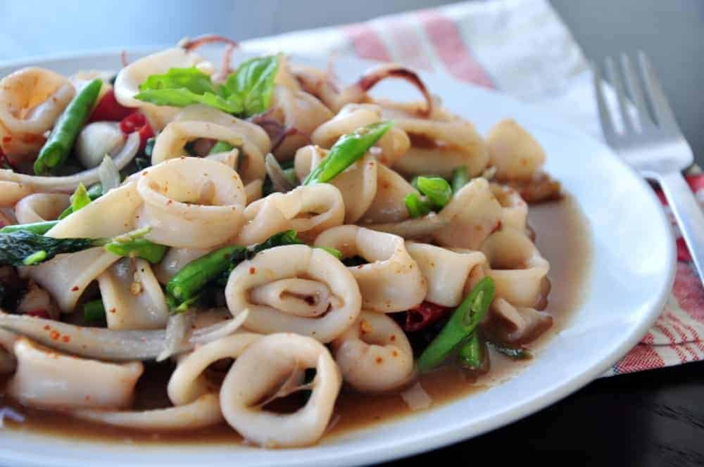 Thai recipe with squid