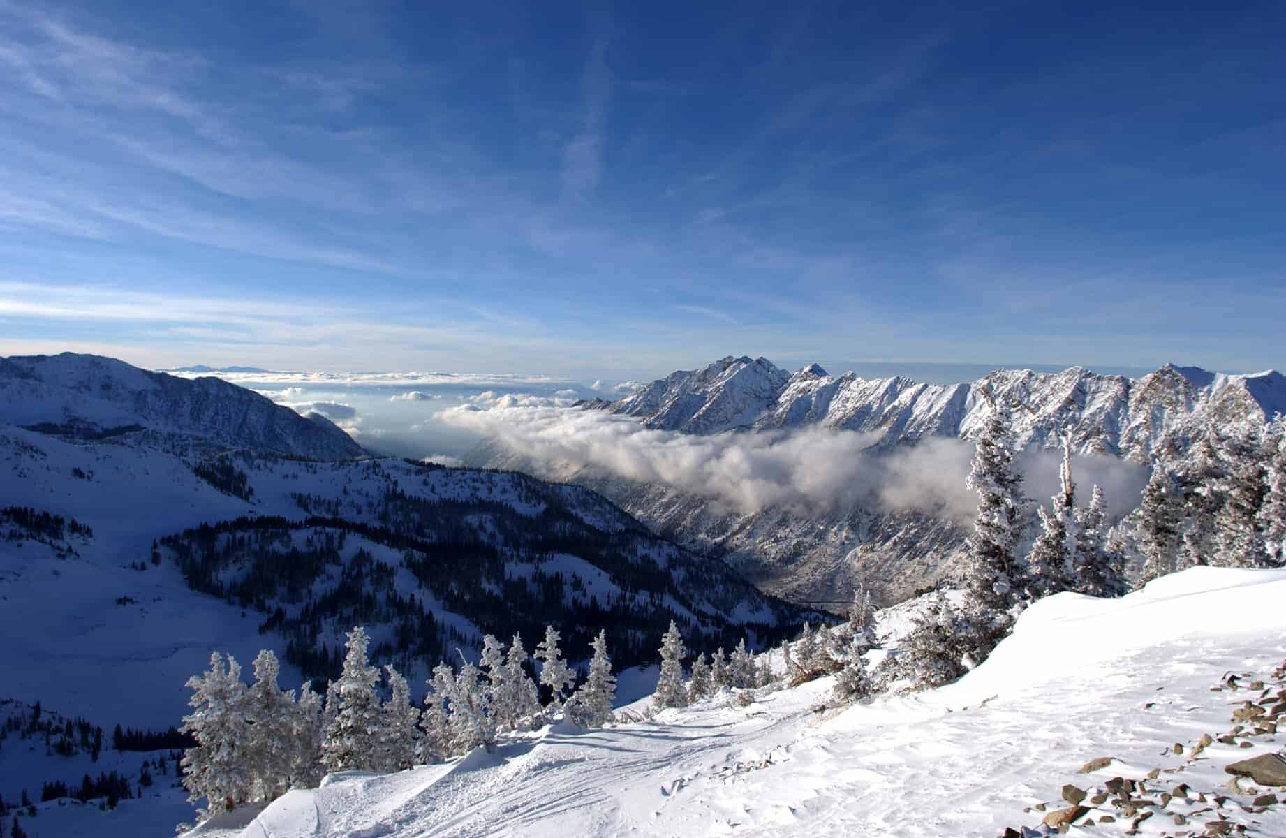 the Mountains from Snowbird ski resort in Utah, USA