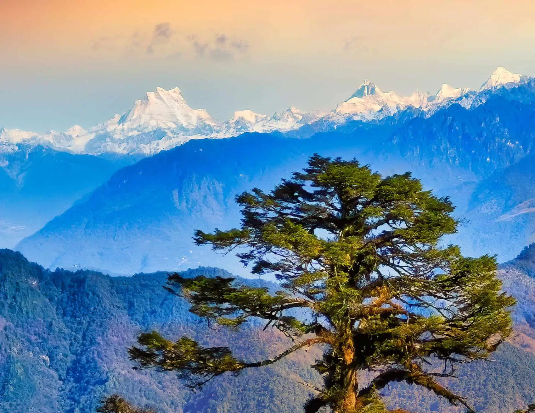 Gangkhar Puensum, højeste klippetop over 7000 m. i Bhutan.