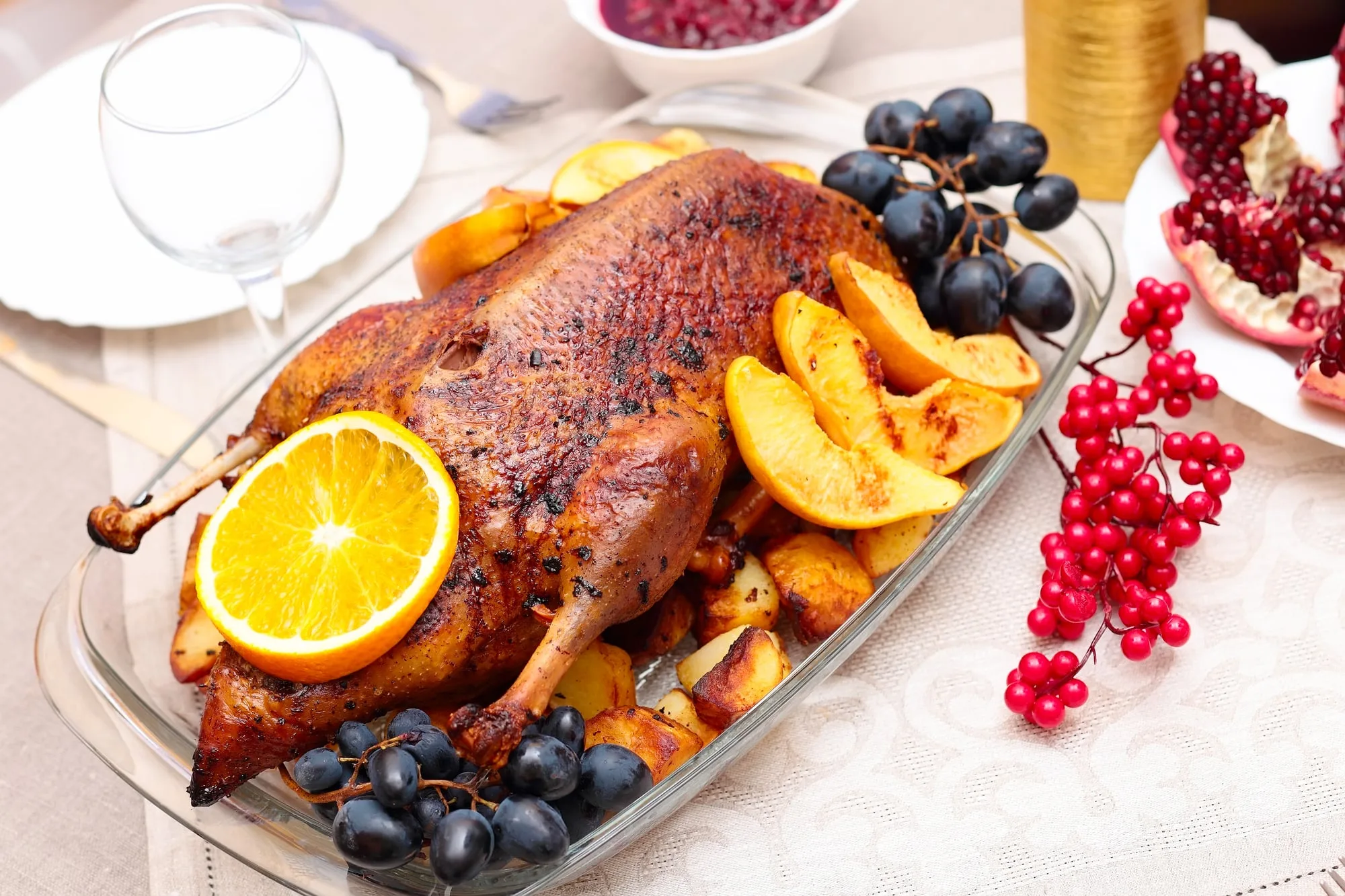 Roast duck with orange