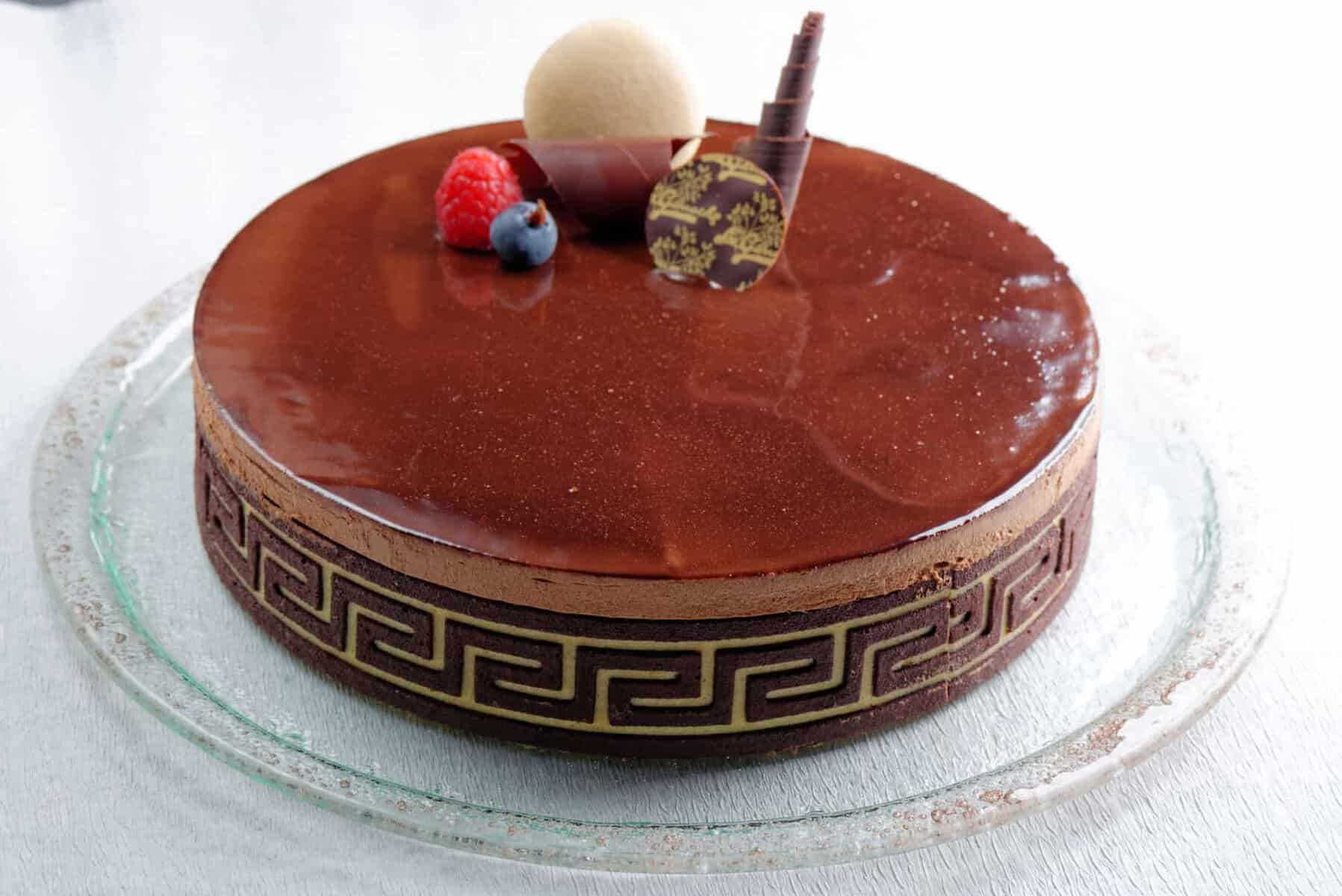 Fransk gourmet La ganache chocolate mousse kage