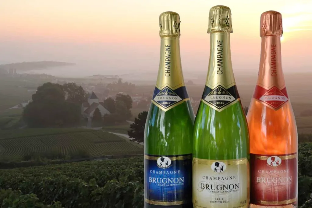 Franske vine, Brugnon,, premier cru Champagne, 3 flasker