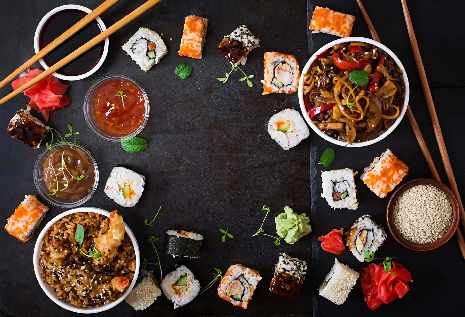 Japansk mad Traditionel fest sushi udvalg