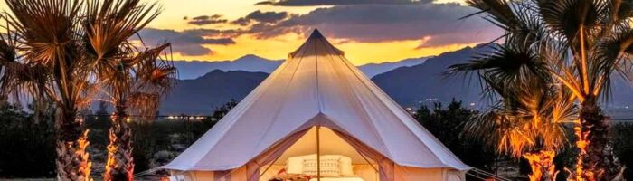 Glamping. Joshua Tree accommodation is perfect for glamping in California. Luxury camping is the ideal way to reconnect with the outdoors.