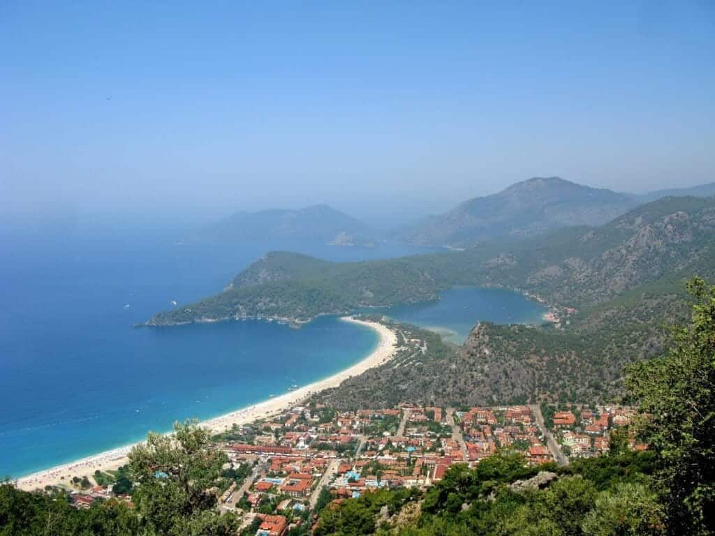 panorama of blue lagoon and beach oludeniz turkey