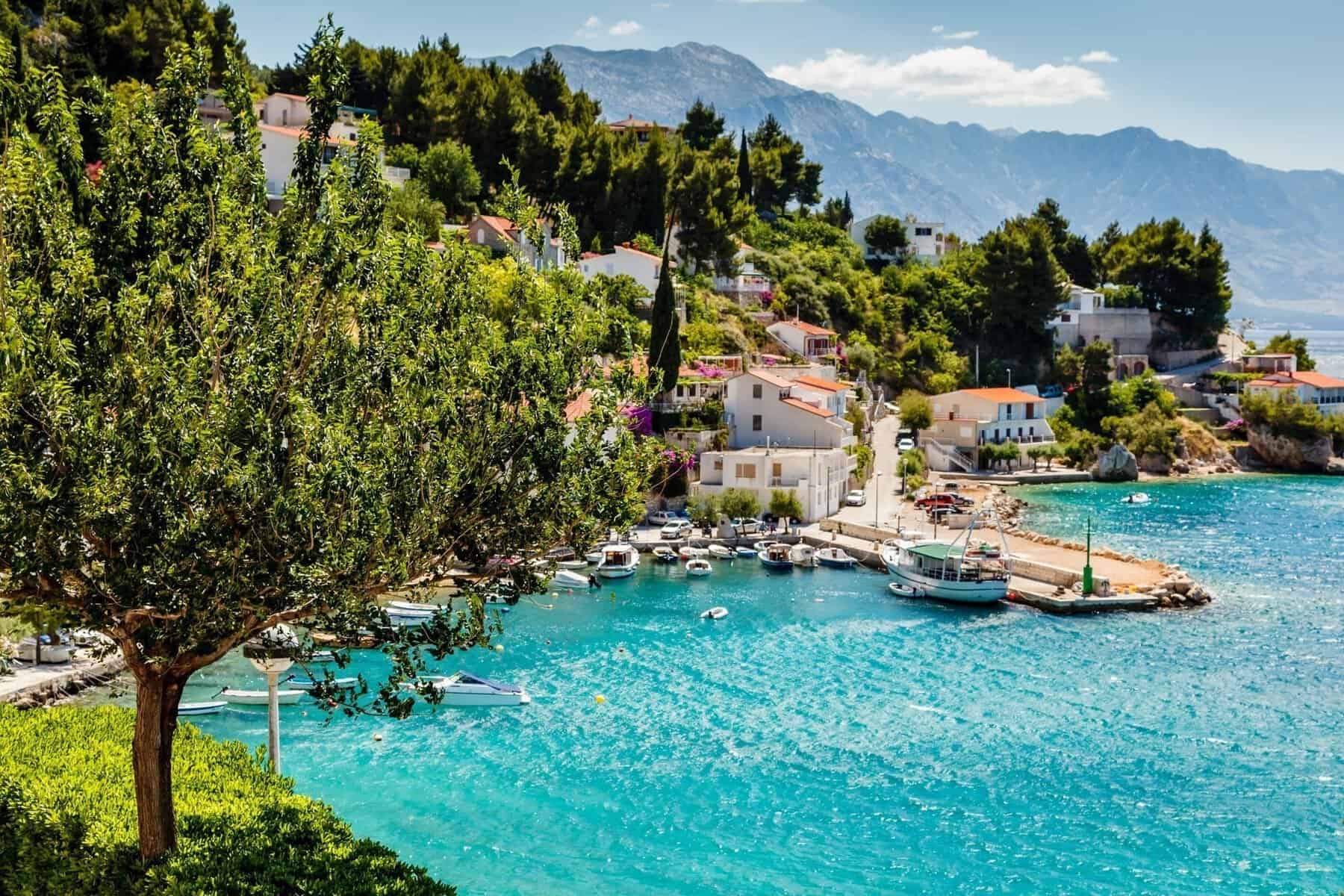 Beautiful Adriatic Bay and the Village near Split, Croatia