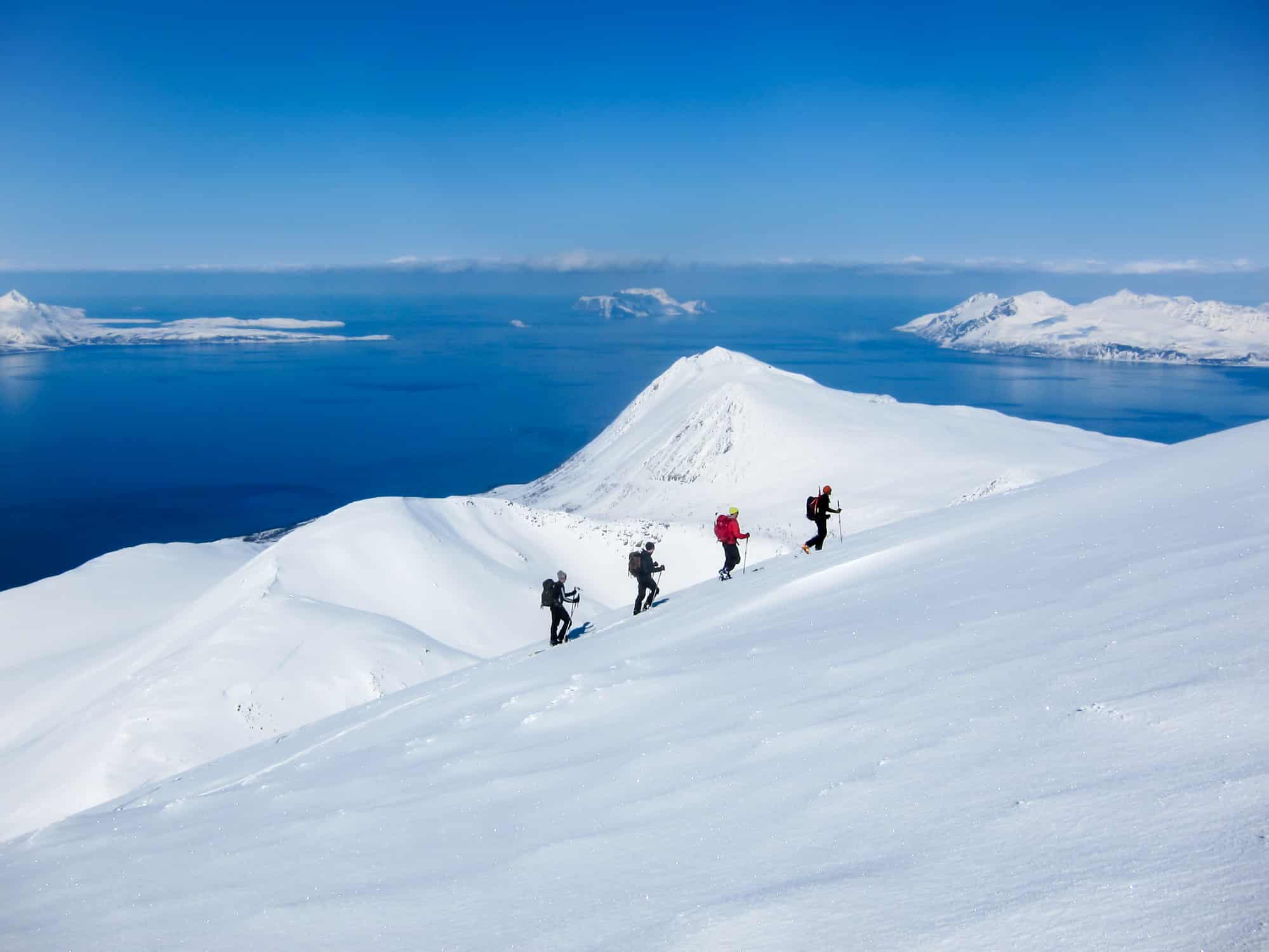 Randonee skiløb i Lyngen, Norway