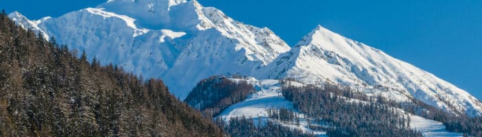 Matrei, mountain ski resort in winter. Austria.