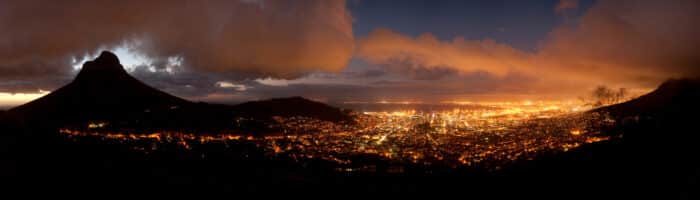 Cape Town at night (South Africa)